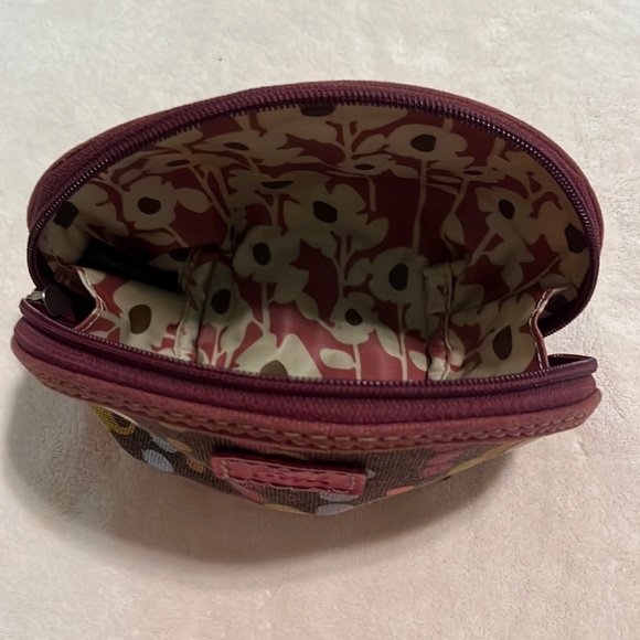 Fossil Small Dome Multicolor Dots Canvas Makeup Pouch Cosmetic Bag - Picture 3 of 8